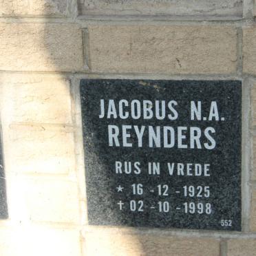 REYNDERS Jacobus N.A. 1925-1998