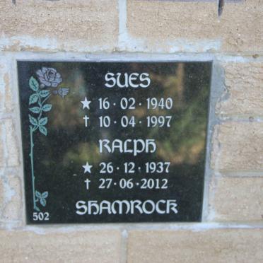 SHAMROCK Ralph 1937-2012 &amp; Sues 1940-1997