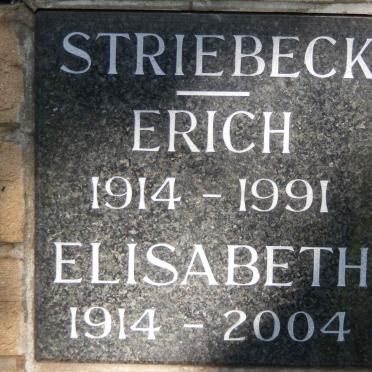 STRIEBECK Erich 1914-1991 &amp; Elisabeth 1914-2004