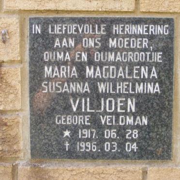 VILJOEN Maria Magdalena Susanna Wilhelmina nee VELDMAN 1917-1996