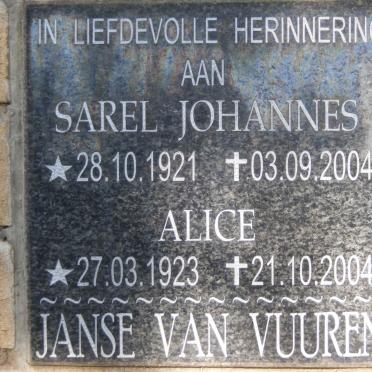 VUUREN Sarel Johannes, Janse van 1921-2004 &amp; Alice 1923-2004