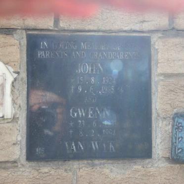 WYK John, van 1924-1985 &amp; Gwen 193?-19??