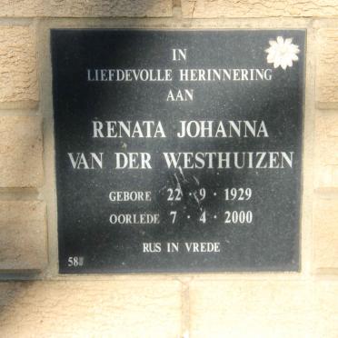 WESTHUIZEN Renata Johanna, van der 1929-2000