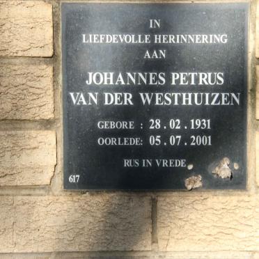 WESTHUIZEN Johannes Petrus, van der 1931-2001