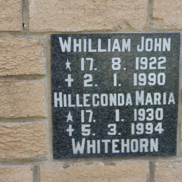WHITEHORN Whilliam John 1922-1990 &amp; Hilleconda Maria 1930-1994