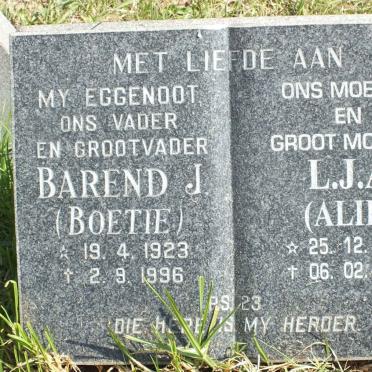 ? Barend J. 1923-1996 &amp; L.J.A. 1926-2005