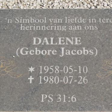 ? Dalene nee JACOBS 1958-1980