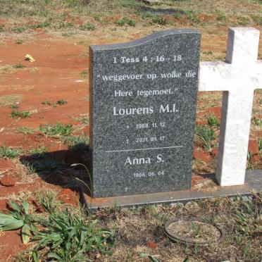? Lourens M.I. 1968-2011 & Anna S. 1966- 