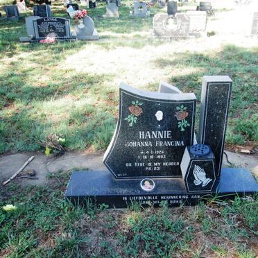 ? Hannie Johanna Francina 1926-1993