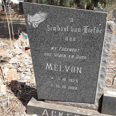 ACKERMAN Melvon 1925-1984