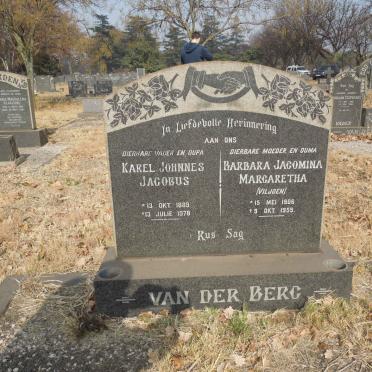 BERG Karel Johannes Jacobus, van der 1889-1978 &amp; Barbara Jacomina Margaretha VILJOEN 1906-1959