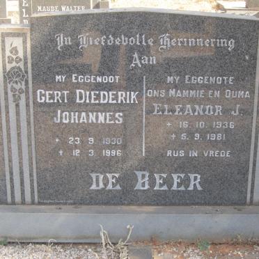 BEER Gert Diederik Johannes, de 1930-1996 &amp; Eleanor J. 1936-1981