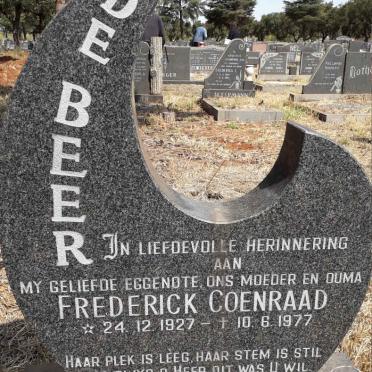BEER Frederick Coenraad, de 1927-1977