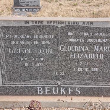 BEUKES Gideon Jozua 1901-1977 &amp; Gloudina Maria Elizabeth 1910-1986