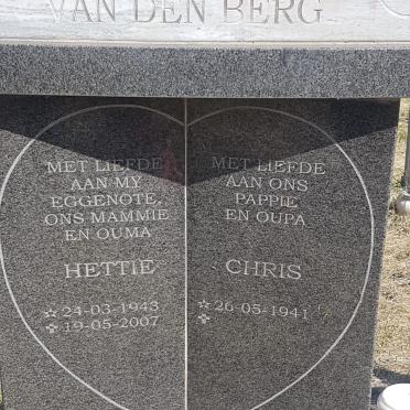 BERG Chris, van den 1941- &amp; Hettie 1943-2007