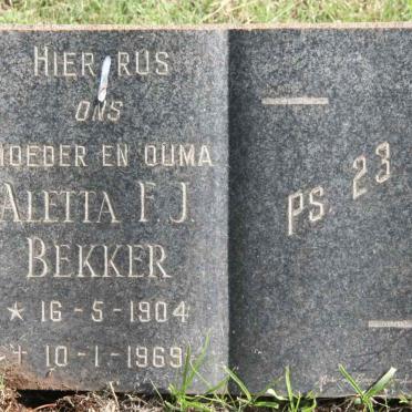 BEKKER Aletta F.J. 1904-1969