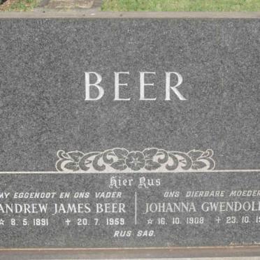 BEER Andrew James 1891-1959 &amp; Johanna Gwendoline 1908-1970