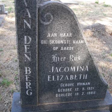 BERG Jacomina Elizabeth, van den nee HUMAN 1921-1986
