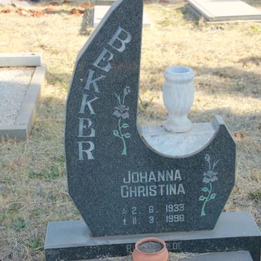 BEKKER Johanna Christina 1933-1996