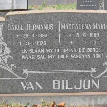 BILJON Sarel Hermanus, van 1889-1976 &amp; Magdalena Maria 1889-????