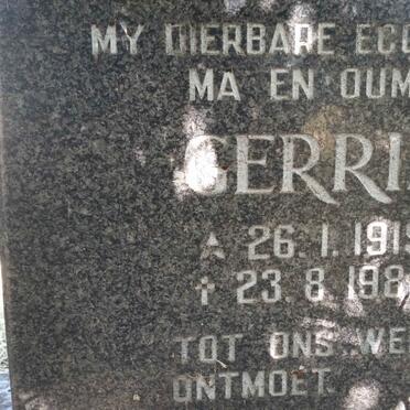 BOTHA Kosie 1914- &amp; Gerrie 1919-1982