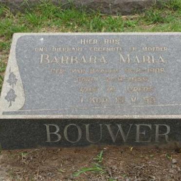 BOUWER Barbara Maria nee VAN BAALEN 1909-1958