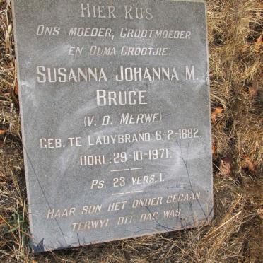 BRUCE Susanna Johanna M. nee V.D. MERWE 1882-1971