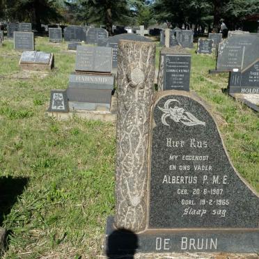 BRUIN Albertus P.M.E., de 1907-1965