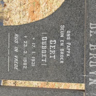 BRUYN Gert, de 1931-1982