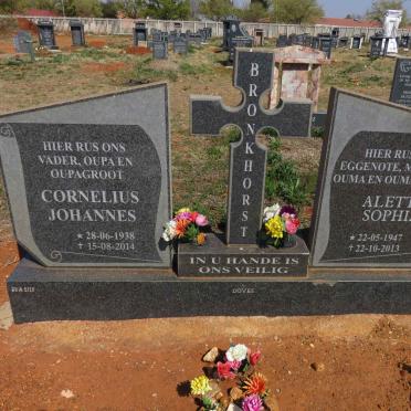 BRONKHORST Cornelius Johannes 1938-2014 & Aletta Sophia 1947-2013