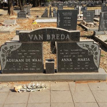 BREDA Adriaan de Waal, van 1914-1993 &amp; Anna Maria 1917-1982