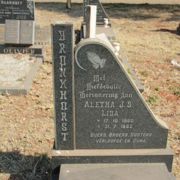 BRONKHORST Aletha J.S. 1960-1982