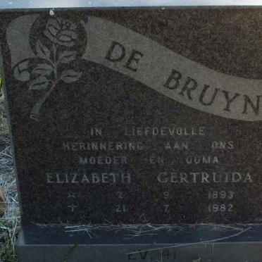 BRUYN Elizabeth Gertruida, de 1893-1982