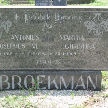 BROEKMAN Antonius Josephus M. 1916-1984 &amp; Martha Christina 1909-