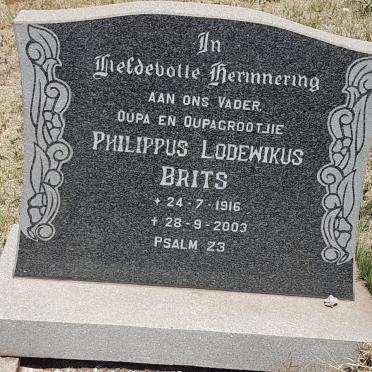 BRITS Philippus Lodewikus 1916-2003