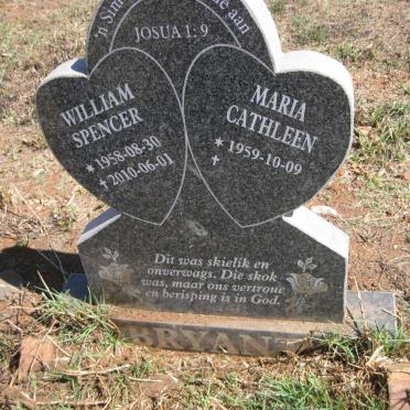 BRYANT William Spencer 1958-2010 &amp; Maria Cathleen 1959-
