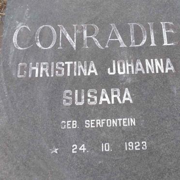 CONRADIE Christina Johanna Susara nee SERFONTEIN 1923-