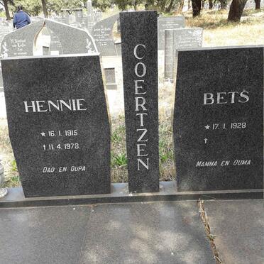 COERTZEN Hennie 1915-1978 &amp; Bets 1928-