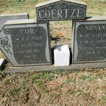 COERTZE Cor 1926-1991 &amp; Susan 1930-1999