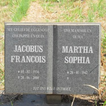 COETZER Jacobus Francois 1936-2000 &amp; Martha Sophia 1942-