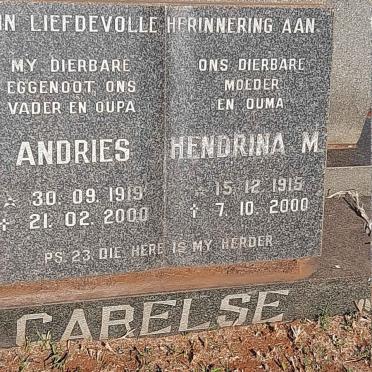CARELSE Andries 1919-2000 & Hendrina M. 1915-2000