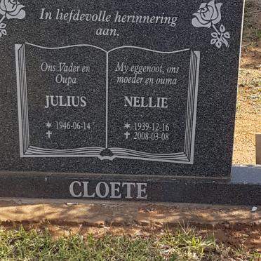 CLOETE Julius 1946- &amp; Nellie 1939-2008