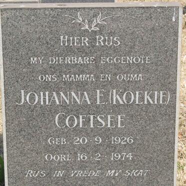 COETSEE Johanna E. 1926-1974