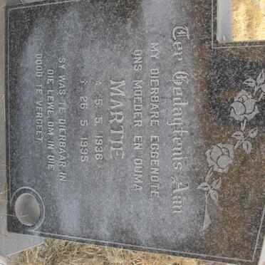CLOETE Christoffel Edward 1938-2007 &amp; Martie 1936-1995