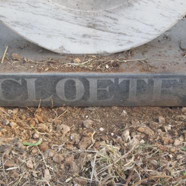 CLOETE Christoffel Edward 1938-2007 &amp; Martie 1936-1995