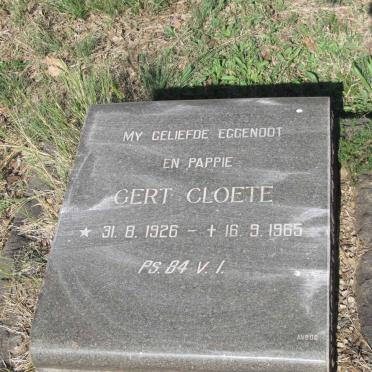 CLOETE Gert 1926-1965