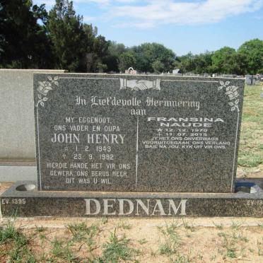 DEDNAM John Henry 1943-1992 :: NAUDE Fransina 1970-2015