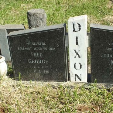 DIXON Fred George 1939-1996 &amp; Johanna Maria 1941-