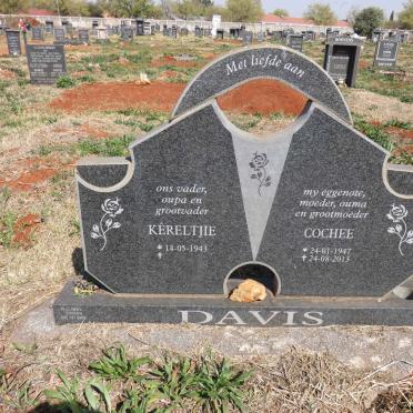 DAVIS Kereltjie 1943-  & Cochee 1947-2013
