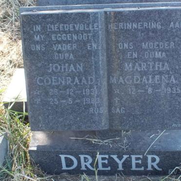 DREYER Johan Coenraad 1931-1983 &amp; Martha Magdalena 1935-